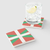 Dessous-de-verre En Pierre Drapeau du Pays basque (Côté)