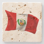 Dessous-de-verre En Pierre Drapeau du Pérou (Devant)