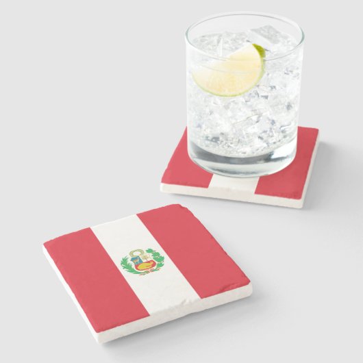 Dessous-de-verre En Pierre Drapeau du Pérou (Côté)