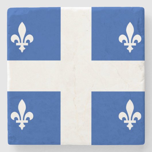 Dessous-de-verre En Pierre Drapeau du Québec (Devant)