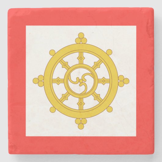 Dessous-de-verre En Pierre Drapeau du royaume de Sikkim (Devant)