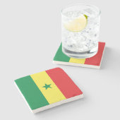 Dessous-de-verre En Pierre Drapeau du Sénégal (Côté)