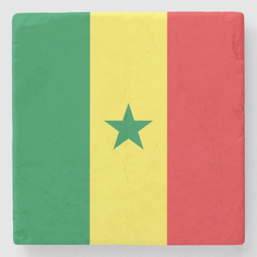 Dessous-de-verre En Pierre Drapeau du Sénégal (Devant)