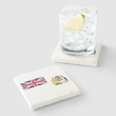 Dessous-de-verre En Pierre Drapeau du territoire antarctique britannique (Côté)