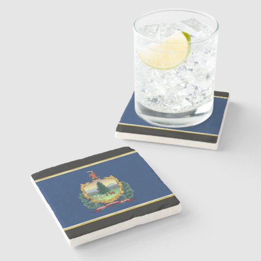 Dessous-de-verre En Pierre Drapeau du Vermont (Côté)