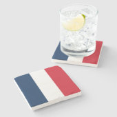 Dessous-de-verre En Pierre Drapeau français (Côté)