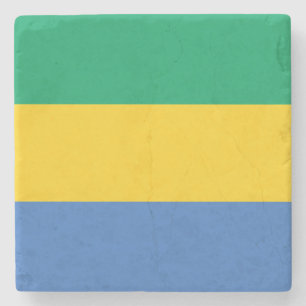 Dessous-de-verre En Pierre Drapeau gabonais (Gabon)