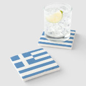 Dessous-de-verre En Pierre Drapeau grec (Grèce) (Côté)
