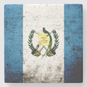 Dessous-de-verre En Pierre Drapeau grunge noir du Guatemala (Devant)