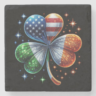 Dessous-de-verre En Pierre Drapeau irlando-américain FÊTE ST PATRICK