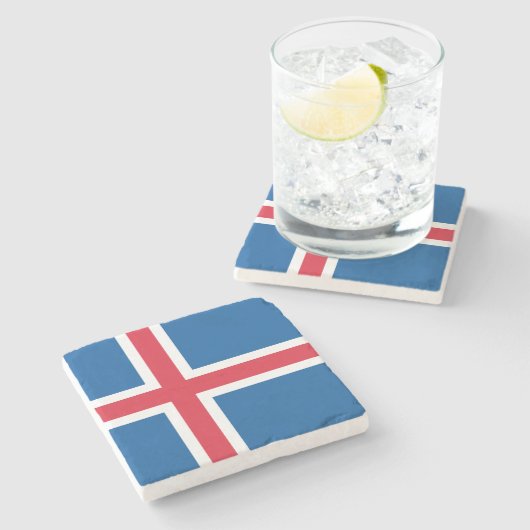 Dessous-de-verre En Pierre Drapeau Islande (Côté)