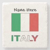 Dessous-de-verre En Pierre Drapeau italien avec votre nom (Devant)