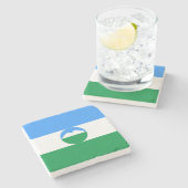 Dessous-de-verre En Pierre Drapeau Kabardino Balkaria (Côté)