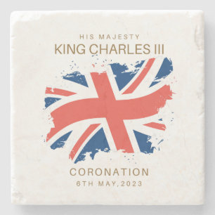 Dessous-de-verre En Pierre Drapeau King Charles III Union Jack