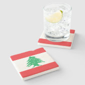 Dessous-de-verre En Pierre Drapeau Libanais (Drapeau du Liban) (Côté)