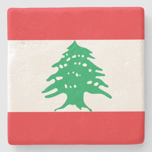 Dessous-de-verre En Pierre Drapeau Libanais (Drapeau du Liban) (Devant)