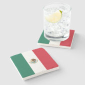 Dessous-de-verre En Pierre Drapeau mexicain (Côté)