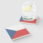 Dessous-de-verre En Pierre Drapeau République tchèque (Côté)