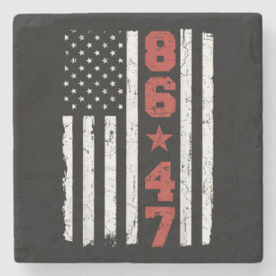 Dessous-de-verre En Pierre Drapeau rétro Vintage USA 86 47 Anti Trump