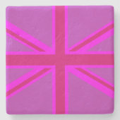 Dessous-de-verre En Pierre Drapeau rose Fuchsia Union Jack (Devant)