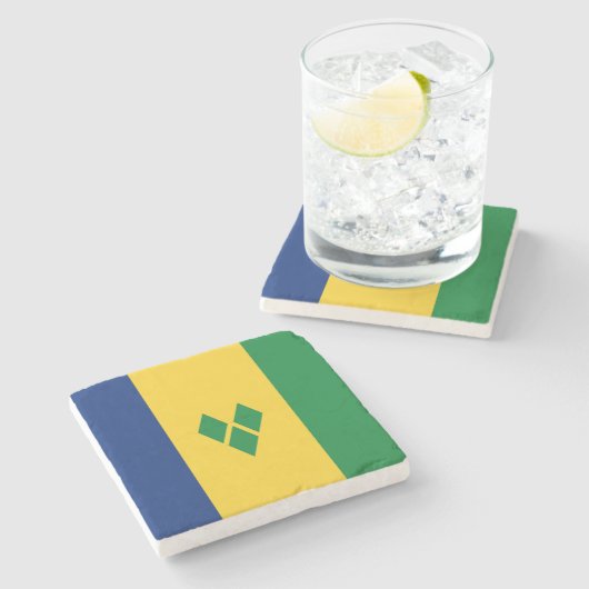 Dessous-de-verre En Pierre Drapeau Saint-Vincent (Côté)