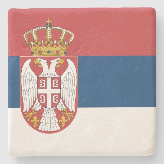 Dessous-de-verre En Pierre Drapeau serbe (Devant)