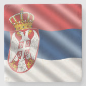 Dessous-de-verre En Pierre Drapeau serbe (Devant)