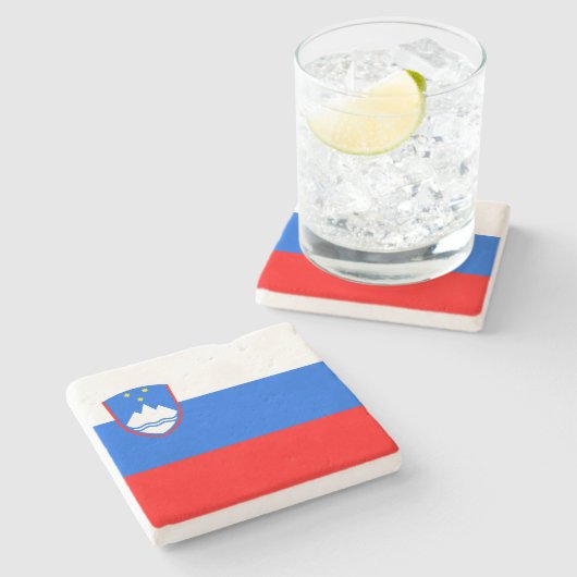 Dessous-de-verre En Pierre Drapeau slovène (Côté)