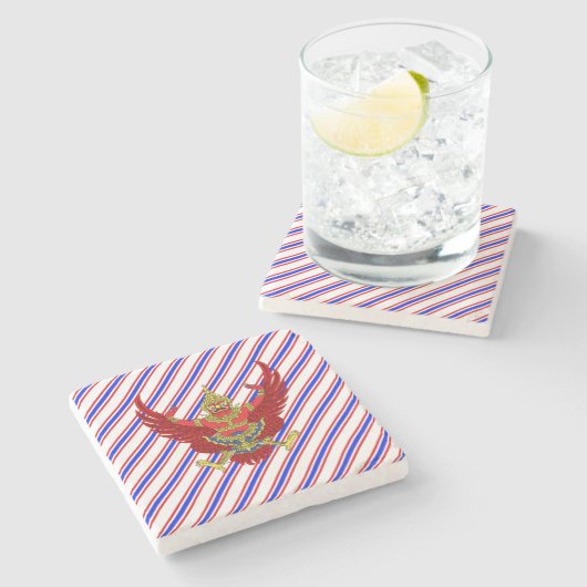 Dessous-de-verre En Pierre Drapeau thaïlandais de rayures (Côté)