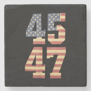 Dessous-de-verre En Pierre Drapeau Trump 45 47 Vintage Amérique États-Unis