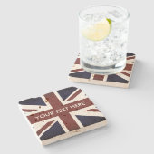 Dessous-de-verre En Pierre Drapeau vintage britannique Union Jack travertin p (Côté)