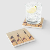 Dessous-de-verre En Pierre Drapeaux au coucher du soleil American Patriotic U (Côté)