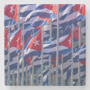 Dessous-de-verre En Pierre Drapeaux cubains, La Havane, Cuba