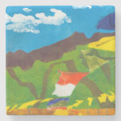 Dessous-de-verre En Pierre Drapeaux de prière II (Devant)