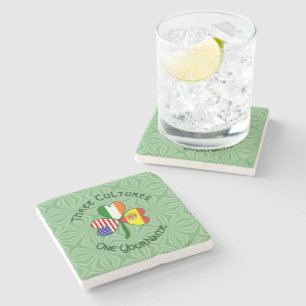 Dessous-de-verre En Pierre Drapeaux Shamrock Espagne Irlande États-Unis