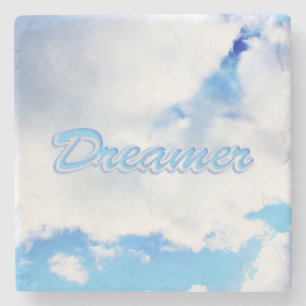 Dessous-de-verre En Pierre Dreamer Puffy nuages blancs et ciel bleu