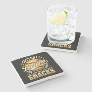 Dessous-de-verre En Pierre Drôle de frère de softball Snacks Sports