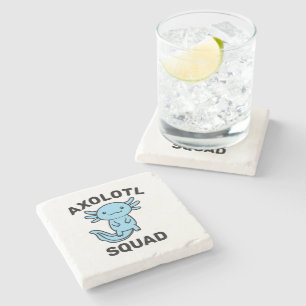 Dessous-de-verre En Pierre Drôle de groupe de jolis Axolotls fête modifiable