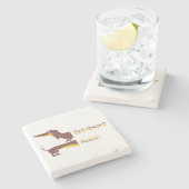 Dessous-de-verre En Pierre Drôle mignon dachshund pour parent chien long (Côté)