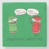 Dessous-de-verre En Pierre Drôle Noël Cartoon Cuisines épices (Devant)