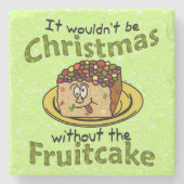 Dessous-de-verre En Pierre Drôle Noël Cartoon Fruitcake (Devant)