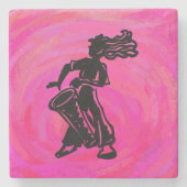 Dessous-de-verre En Pierre Drum Boogie Nights New York Hot Pink (Devant)