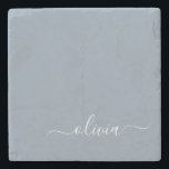 Dessous-de-verre En Pierre Dusty Blue minimaliste moderne Monogramme élégant<br><div class="desc">Découvrez notre Dusty Blue Minimalist Modern Monogram Elegant Collection : Elevez votre style avec une sophistication sobre et un charme intemporel. Notre collection présente des motifs minimalistes dans une teinte bleu roux apaisante, rehaussée d'élégants monogrammes adaptés à votre goût personnel. De la papeterie raffinée aux accessoires polyvalents, chaque pièce de...</div>