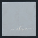 Dessous-de-verre En Pierre Dusty Blue minimaliste moderne Monogramme élégant<br><div class="desc">Découvrez notre Dusty Blue Minimalist Modern Monogram Elegant Collection : Elevez votre style avec une sophistication sobre et un charme intemporel. Notre collection présente des motifs minimalistes dans une teinte bleu roux apaisante, rehaussée d'élégants monogrammes adaptés à votre goût personnel. De la papeterie raffinée aux accessoires polyvalents, chaque pièce de...</div>