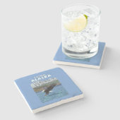 Dessous-de-verre En Pierre Eagle chauve plongeant - Katmai, Alaska (Côté)