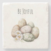 Dessous-de-verre En Pierre Easter Eggs Daisy Flowers  (Devant)