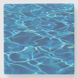 Dessous-de-verre En Pierre Eau de la piscine bleu foncé