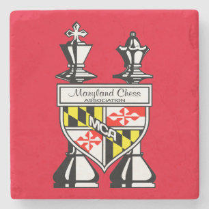 DESSOUS-DE-VERRE EN PIERRE ÉCHECS MARYLAND