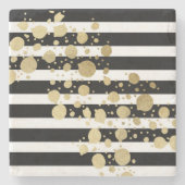 Dessous-de-verre En Pierre Éclaboussure de peinture d'or de Faux sur les (Devant)