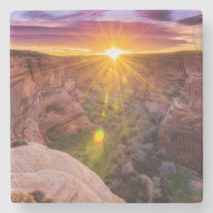 Dessous-de-verre En Pierre Éclatement solaire à Canyon de Chelly, AZ